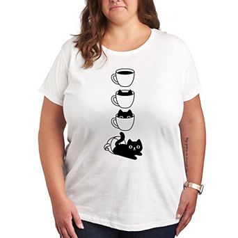 Plus Cat Coffee Cup Graphic Tee