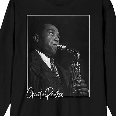 Men's Charlie Parker "Yardbird" Playing Saxophone Long Sleeve Graphic Tee