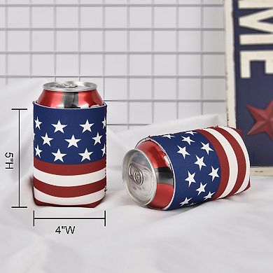 Americana Flag 2-pack Can Covers Set