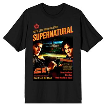 Men's Supernatural Dean And Sam Magazine Cover Graphic Tee