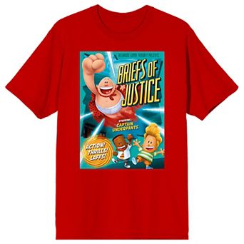 Men's Captain Underpants Briefs Of Justice Graphic Tee