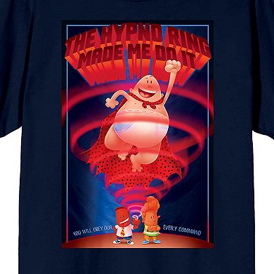 Men's Captain Underpants Hypno Ring Group Portrait Graphic Tee