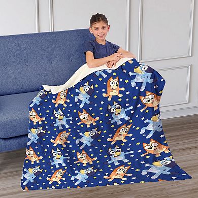 Bluey Dance Party Silk Touch Sherpa Throw Blanket