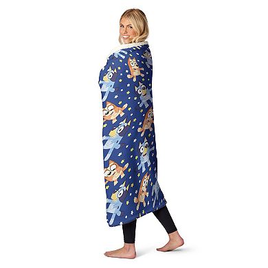Bluey Dance Party Silk Touch Sherpa Throw Blanket