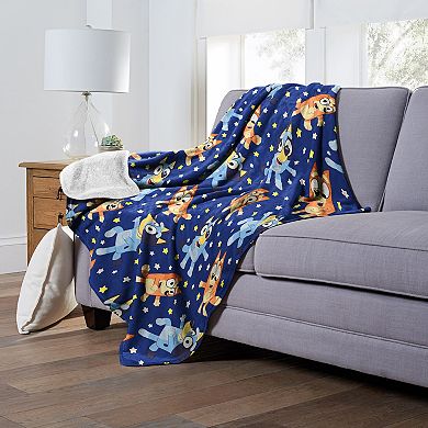 Bluey Dance Party Silk Touch Sherpa Throw Blanket