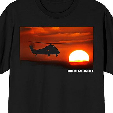 Men's Full Metal Jacket Helicopter Flying By Sun Graphic Tee