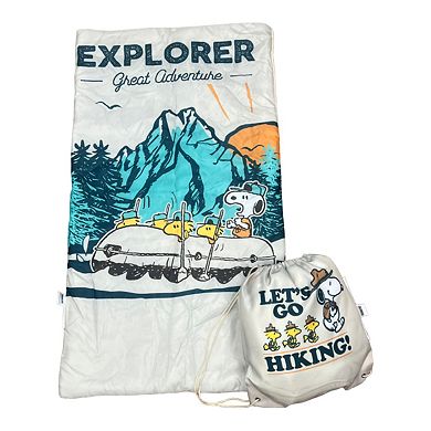 Peanuts Beagle Scout Collection Snoopy Slumber Bag with Drawstring Bag