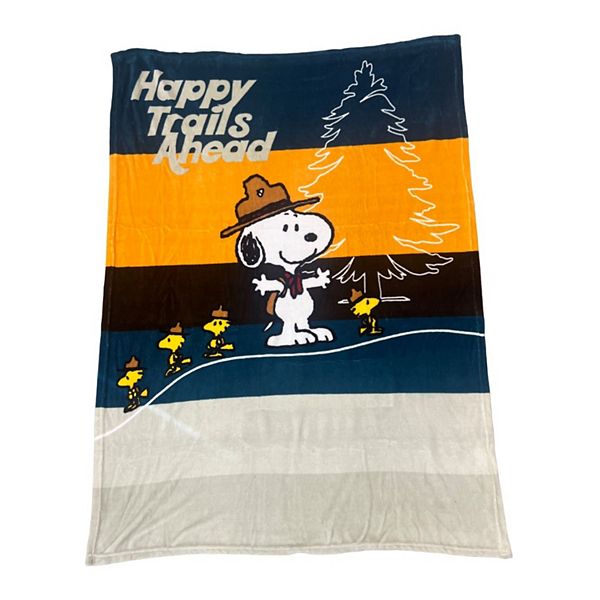 Peanuts Beagle Scout Collection Happy Trails Snoopy Throw