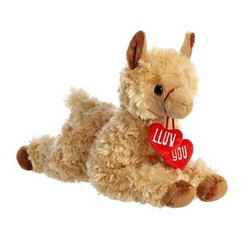 Aurora Medium Brown Valentine JUST SAYIN' 12" Lluv You Llama Heartwarming Stuffed Animal