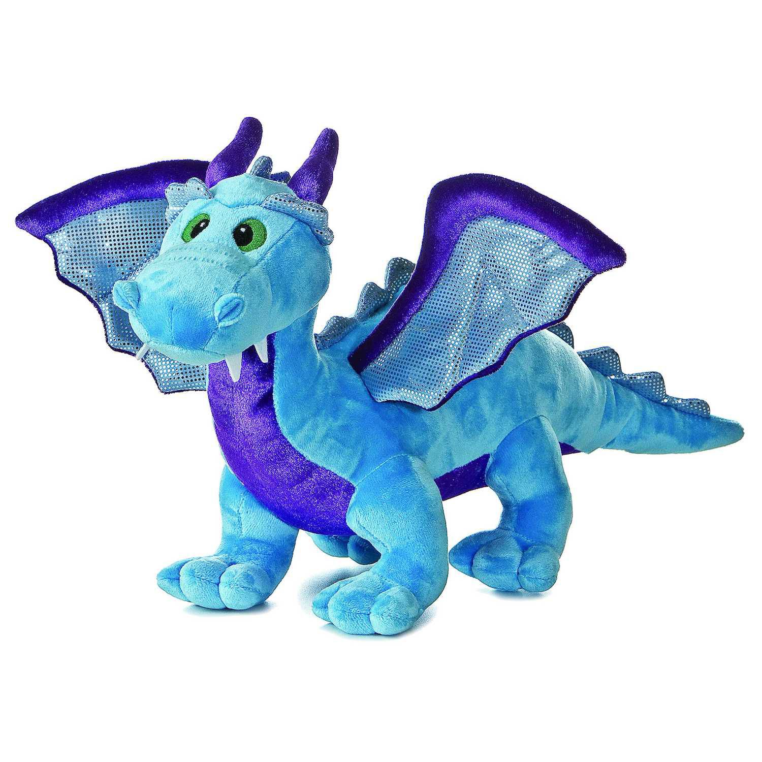Детская мягкая игрушка Aurora Large Blue Dinos & Dragons 18" Blue Dragon Ferocious Stuffed Animal — фото 1