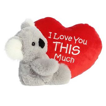 Aurora Small Gray Valentine I Love You This Much 9" Koala Heartwarming Stuffed Animal