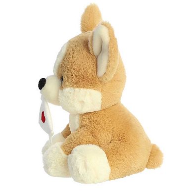 Aurora Medium Brown Valentine Val Pets 10" Sealed With A Kiss Corgi Heartwarming Stuffed Animal