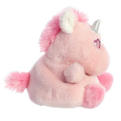 Aurora Mini Pink Valentine Palm Pals 5" Dolly Pink Unicorn Heartwarming Stuffed Animal