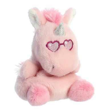 Aurora Mini Pink Valentine Palm Pals 5" Dolly Pink Unicorn Heartwarming Stuffed Animal