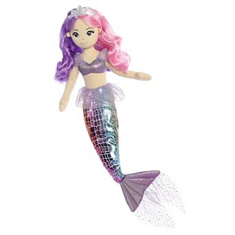 Aurora Large Multicolor Sea Sparkles 18" Sea Iris Enchanting Stuffed Animal