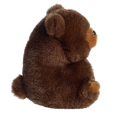Aurora Mini Brown Rolly Pet 5" Brambles Brown Bear Round Stuffed Animal
