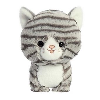 Aurora Small Grey Teddy Pets 7" Grey Tabby Playful Stuffed Animal