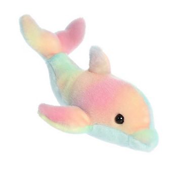 Aurora Small Blue Mini Flopsie 8" Rainbow Dolphin Adorable Stuffed Animal