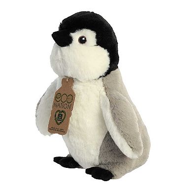 Aurora Medium Grey Eco Nation 9.5" Penguin Eco-Friendly Stuffed Animal