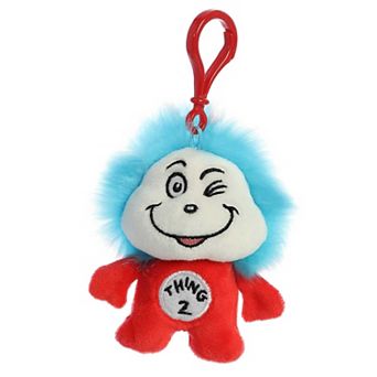 Aurora Mini Red Dr. Seuss 4" Thing Two Clip-On Whimsical Stuffed Animal