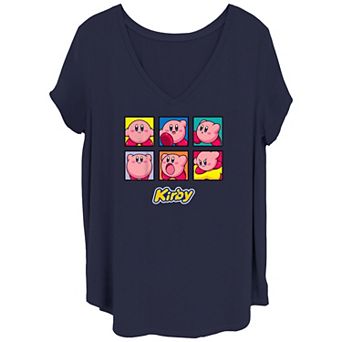 Juniors' Plus Size Kirby Expressions V Neck Tee