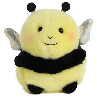 Aurora Mini Yellow Rolly Pet 5" Bee Happy Round Stuffed Animal