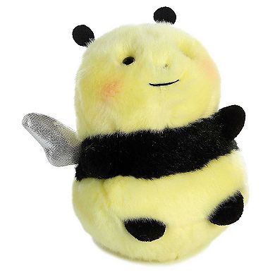 Aurora Mini Yellow Rolly Pet 5" Bee Happy Round Stuffed Animal