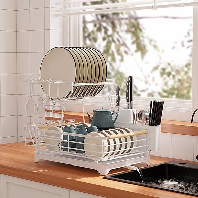 Double-layer Bamboo Dish Rack