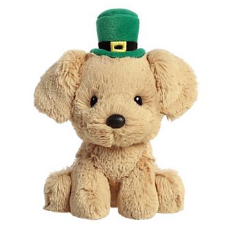 Aurora Small Brown St. Patrick's Day 6" Golden Lab Whimsical Stuffed Animal