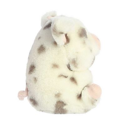 Aurora Mini White Rolly Pet 5" Periwinkle Pig Round Stuffed Animal