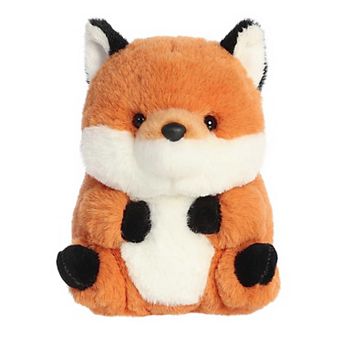Aurora Mini Orange Rolly Pet 5" Finley Fox Round Stuffed Animal