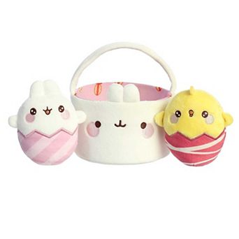 Aurora Small White Molang 6" Molang Easter Basket Playful Stuffed Animal