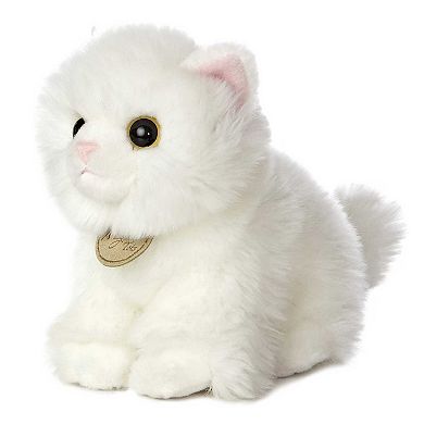 Aurora Small White Miyoni Tots 7.5" Angora Kitten Adorable Stuffed Animal