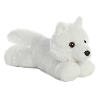 Aurora Small White Mini Flopsie 8" White Wolf Adorable Stuffed Animal