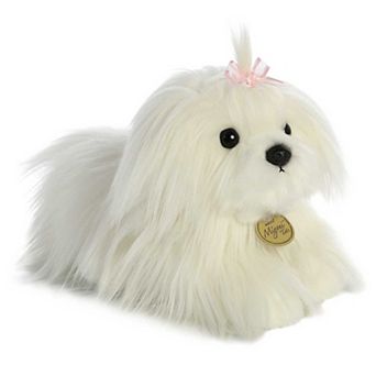 Aurora Medium White Miyoni Tots 11" Maltese Puppy Adorable Stuffed Animal