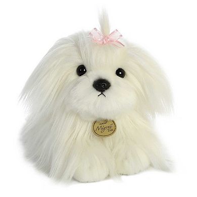 Aurora Medium White Miyoni Tots 11" Maltese Puppy Adorable Stuffed Animal