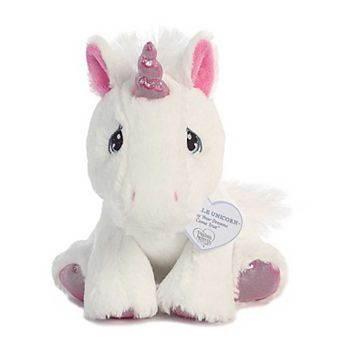 Aurora Small White Precious Moments 8.5" Sparkle Unicorn Inspirational Stuffed Animal