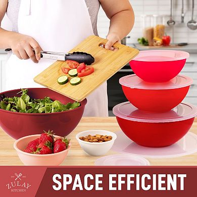 Zulay Kitchen Nesting Mixing Bowls With Leakproof Lids With 6 Prep Bowls And 6 Lids