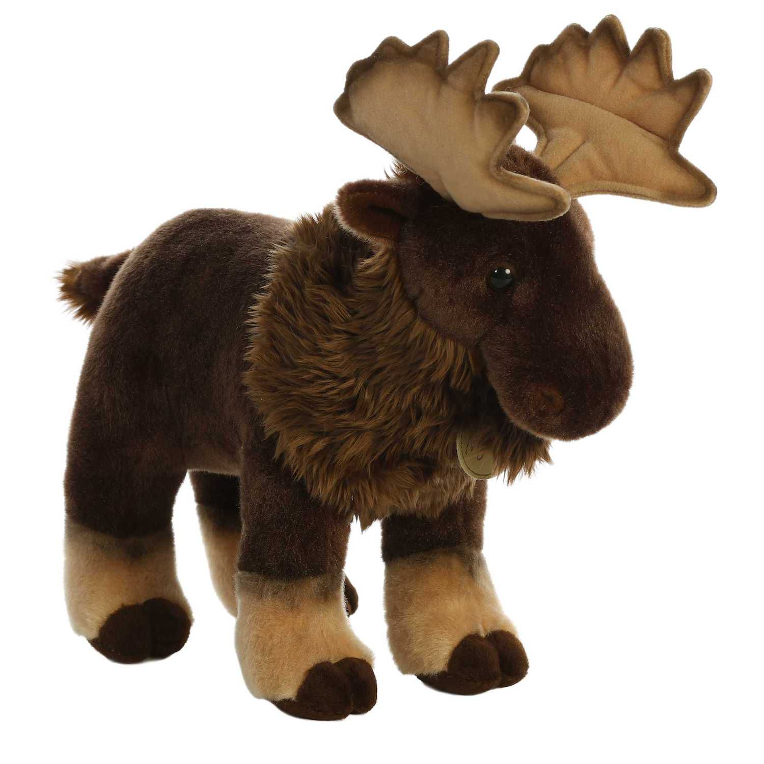 Детская мягкая игрушка Aurora Large Brown Miyoni 14" Moose Adorable Stuffed Animal — фото 1