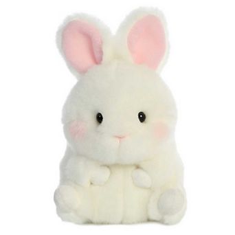 Aurora Mini White Rolly Pet 5" Bunbun Bunny Round Stuffed Animal