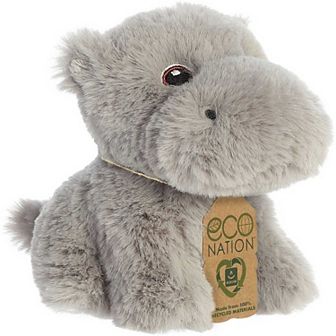Aurora Mini Gray Eco Nation 5" Hippopotamus Eco-friendly Stuffed Animal