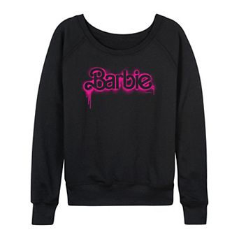 Plus Size Barbie® Spray Paint Logo French Terry Long Sleeve Tee