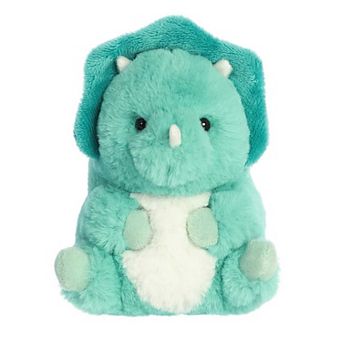 Aurora Mini Blue Rolly Pet 5" Teya Triceratops Round Stuffed Animal