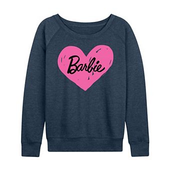Plus Size Barbie® Hand Painted Heart Logo French Terry Long Sleeve Tee
