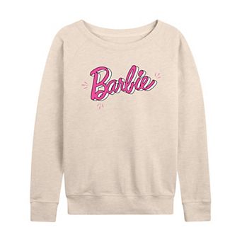 Plus Size Barbie® Sketch Logo French Terry Long Sleeve Tee