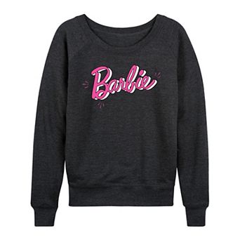 Plus Size Barbie® Sketch Logo French Terry Long Sleeve Tee