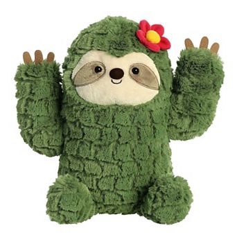 Aurora Medium Green Cactus Kingdom 10" Cactus Sloth Whimsical Stuffed Animal