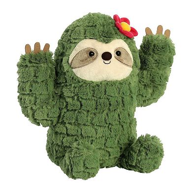 Aurora Medium Green Cactus Kingdom 10" Cactus Sloth Whimsical Stuffed Animal