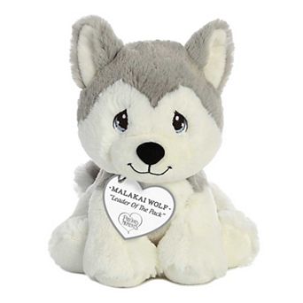 Aurora Small Grey Precious Moments 8.5" Malakai Wolf Inspirational Stuffed Animal