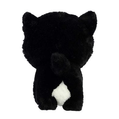 Aurora Small Black Teddy Pets 7" Tuxedo Cat Playful Stuffed Animal